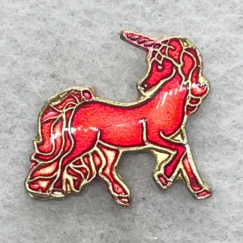 🔮 5/$25 Vintage Red Unicorn‎ Pin